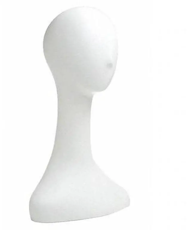 Alt view image 2 of 2 - 20" Ladies' Abstract Fiberglass Head - Cameo White Color,Pack Size - 2