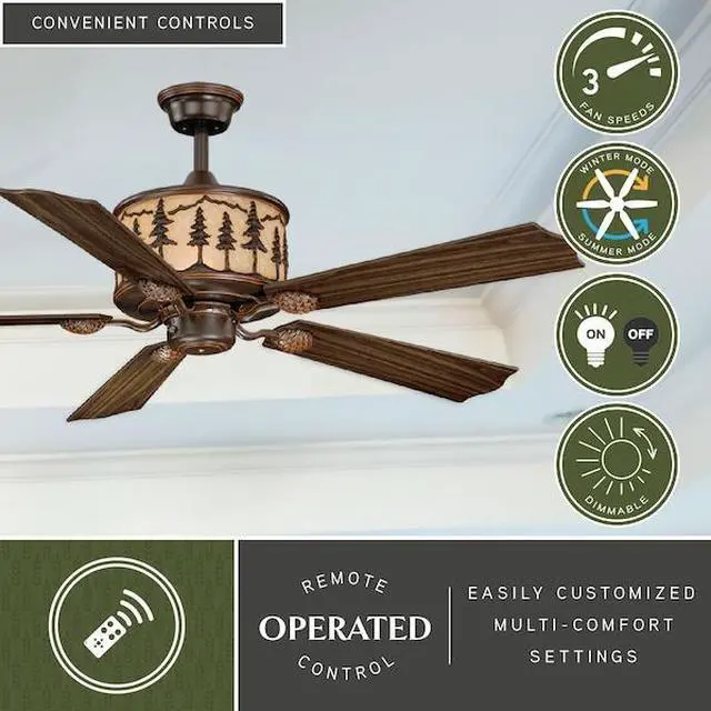 Alt view image 4 of 7 - VAXCEL F0011 Yosemite 56" Ceiling Fan Bronze