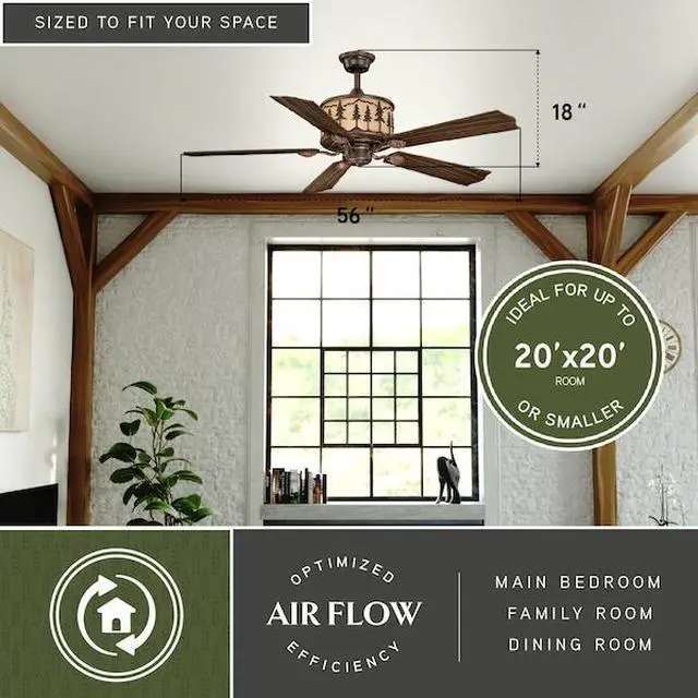 Alt view image 5 of 7 - VAXCEL F0011 Yosemite 56" Ceiling Fan Bronze