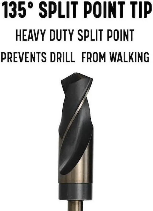 Alt view image 13 of 13 - Drill America 45/64in HSS 1/2in Shank KFD (Killer Force) Drill Bit with 3-Flat S