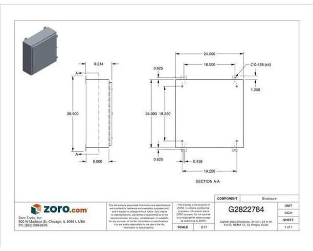 Alt view image 4 of 4 - Wiegmann Enclosure Gray ANSI 61 Polyester Powder   N12242408