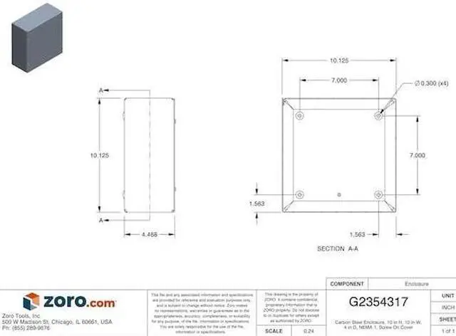 Alt view image 2 of 2 - WIEGMANN SC101004NK Captive Screws Electrical Enclosures, 10 in H, 4 in D, 10