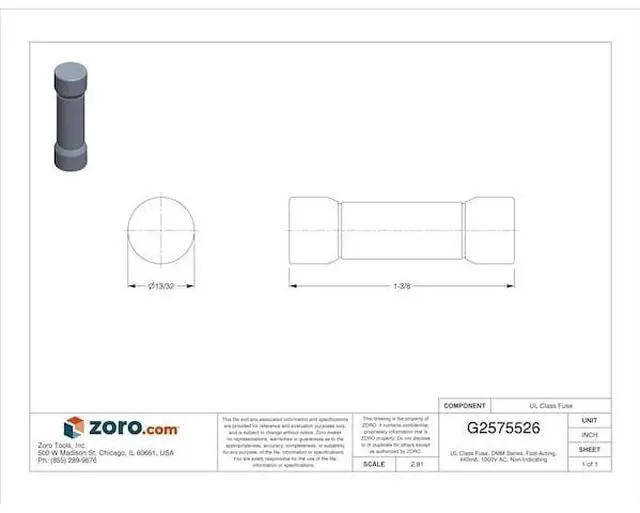 Alt view image 3 of 4 - FLUKE Fluke-203411/440mA Multimeter Fuse, 440mA, Fast-Acting, 1000V AC,