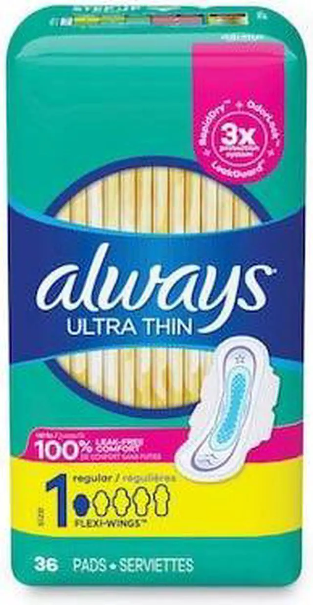 Main image of ALWAYS 30656 Ultra Thin Pads, Regular, 36/Pack, PK6