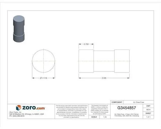 Alt view image 4 of 5 - EATON BUSSMANN LPJ-50SPI UL Class Fuse, J Class, Time-Delay, 50A, 600V AC,