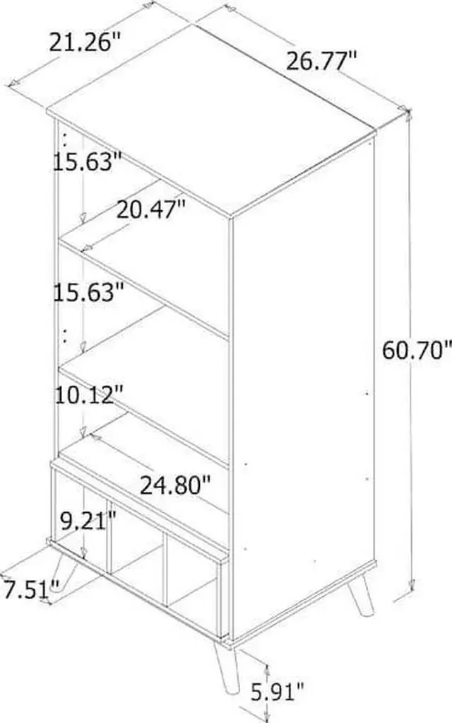 Alt view image 3 of 7 - MANHATTAN COMFORT 14PMC1 Hampton 26.77 Display Cabinet, White