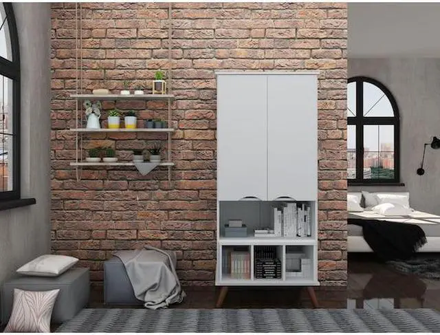 Alt view image 2 of 7 - MANHATTAN COMFORT 14PMC1 Hampton 26.77 Display Cabinet, White