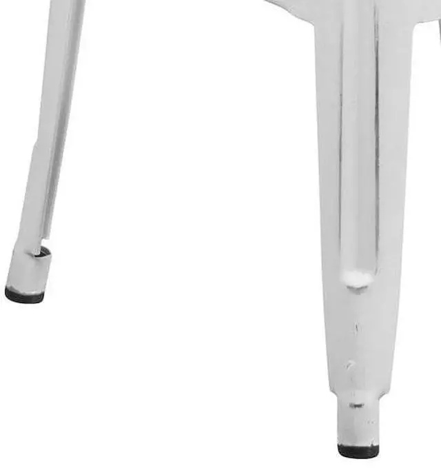 Alt view image 2 of 8 - Commercial Grade 30" High Backless Distressed White Metal Indoor-Outdoor Barstool