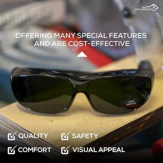 Alt view image 2 of 7 - BISON LIFE SH-PRXSG-FCBK-MS14-IR5 PrimeX IR5, Welding Safety Glasses, Anti-Fog
