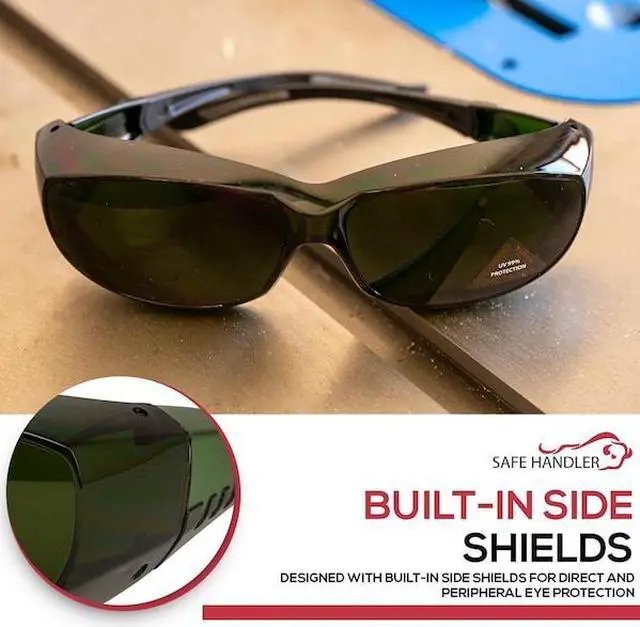 Alt view image 7 of 7 - BISON LIFE SH-PRXSG-FCBK-MS14-IR5 PrimeX IR5, Welding Safety Glasses, Anti-Fog