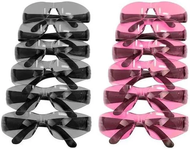 Alt view image 7 of 7 - BISON LIFE BL-KSSG1-CLBT-PGY-12 Keystone, Safety Glasses, Anti-Scratch, Pink &