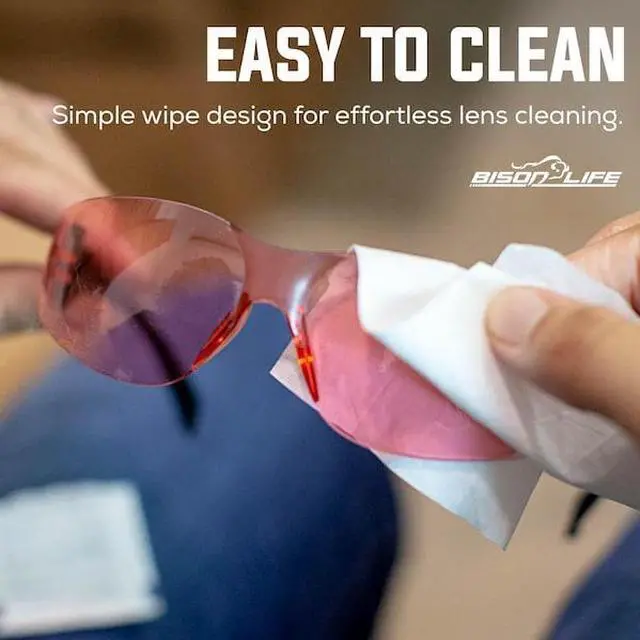 Alt view image 3 of 7 - BISON LIFE BL-KSSG1-CLBT-PGY-12 Keystone, Safety Glasses, Anti-Scratch, Pink &