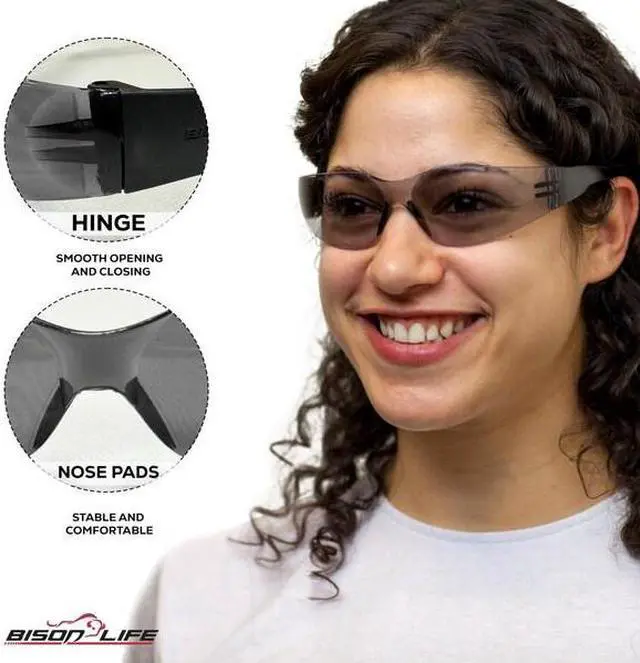 Alt view image 4 of 7 - BISON LIFE BL-KSSG1-CLBT-PGY-12 Keystone, Safety Glasses, Anti-Scratch, Pink &