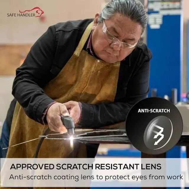 Alt view image 6 of 7 - BISON LIFE BLSH-ESCR-CLLCT-SGA-12 Safety Glasses, Anti-Scratch, Clear Lens