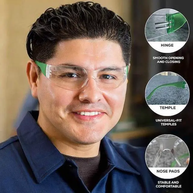 Alt view image 7 of 7 - BISON LIFE BLSH-ESCR-CLLCT-SGA-12 Safety Glasses, Anti-Scratch, Clear Lens