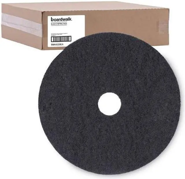 Alt view image 13 of 14 - Boardwalk Stripping Floor Pads 20" Diameter Black 5/Carton BWK4020BLA