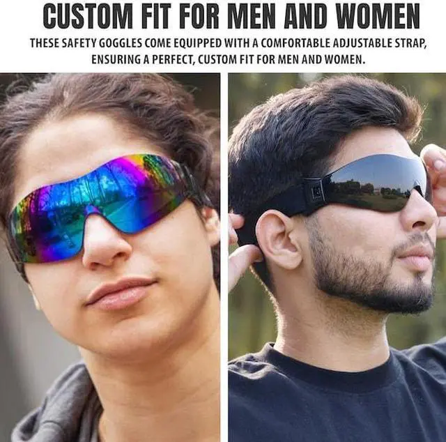 Alt view image 4 of 7 - BISON LIFE SH-MRSG-BKLBKS-MS19 Mirage, Safety Goggles Anti-Fog &  Anti-Scratch,