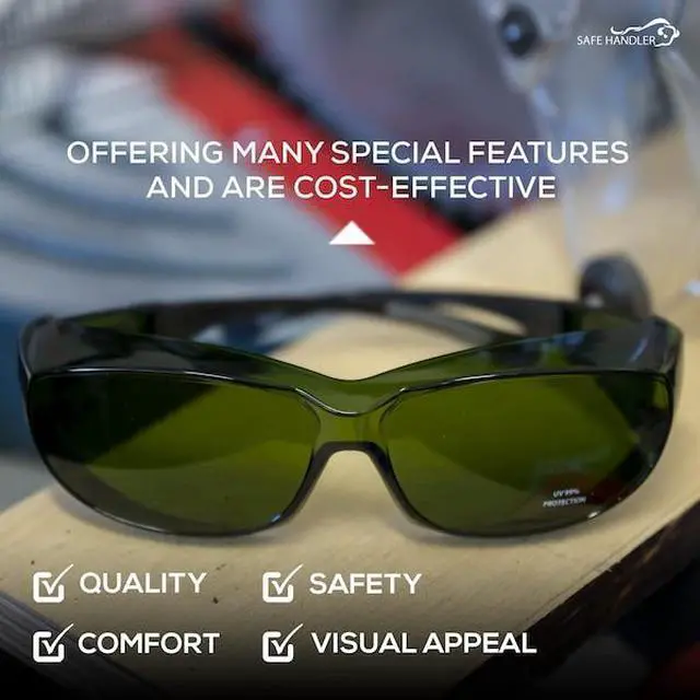 Alt view image 2 of 7 - BISON LIFE SH-PRXSG-FCGN-MS14-IR3 PrimeX IR5, Welding Safety Glasses, Anti-Fog