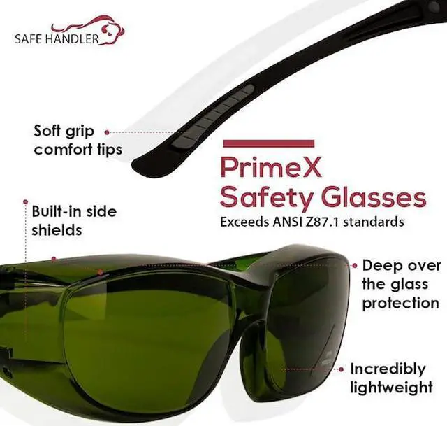 Alt view image 3 of 7 - BISON LIFE SH-PRXSG-FCGN-MS14-IR3 PrimeX IR5, Welding Safety Glasses, Anti-Fog