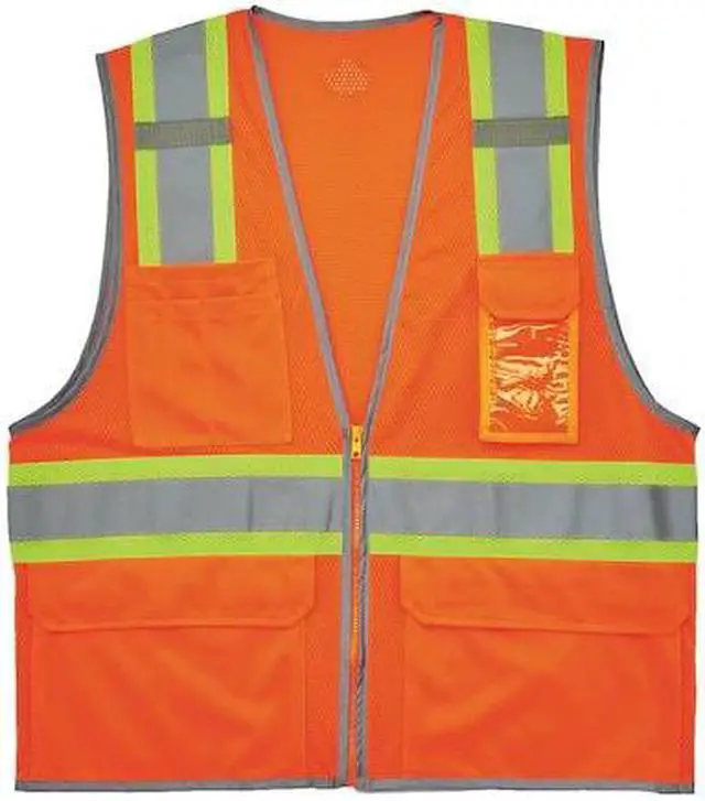 Main image of ERGODYNE 8246Z-S Two-Tone Hi-Vis Safety Vest M Class 2 H Back, ,Zipper 6