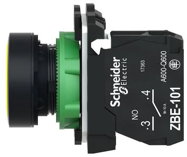 Alt view image 6 of 6 - SCHNEIDER ELECTRIC XB5AA51 Flush Push Button Operator, 22 mm, 1NO, Yellow