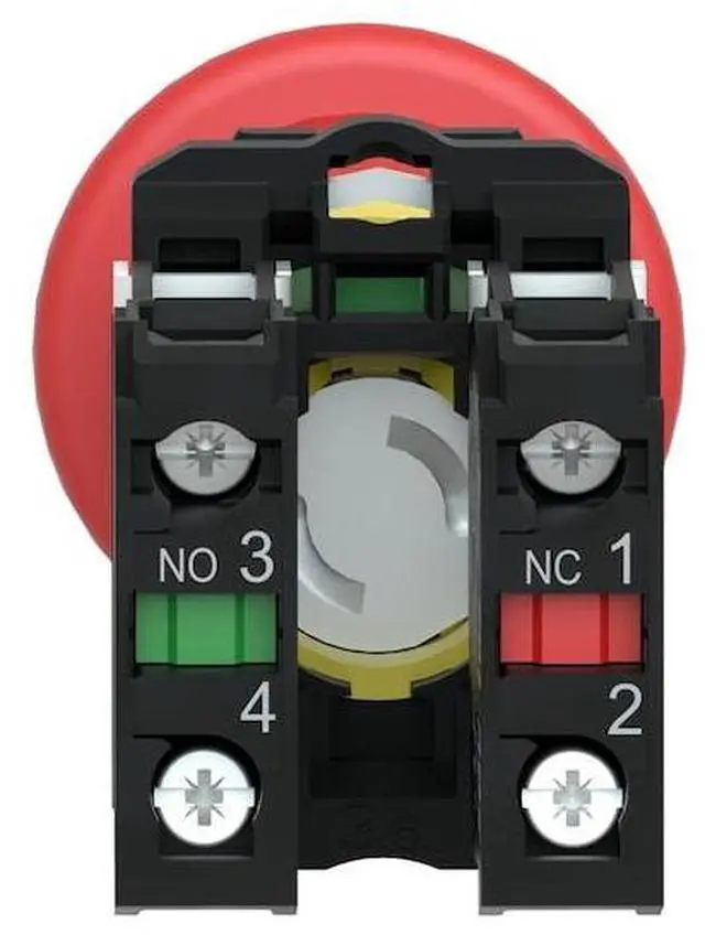 Alt view image 5 of 5 - SCHNEIDER ELECTRIC XB5AT845 Emergency Stop Push Button, 22 mm, 1NO/1NC, Red
