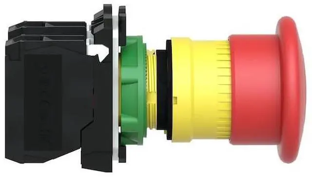 Alt view image 4 of 5 - SCHNEIDER ELECTRIC XB5AT845 Emergency Stop Push Button, 22 mm, 1NO/1NC, Red