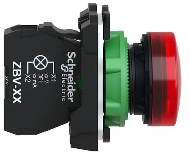 Alt view image 6 of 6 - SCHNEIDER ELECTRIC XB5AVG4 Pilot Light Complete,Red,LED