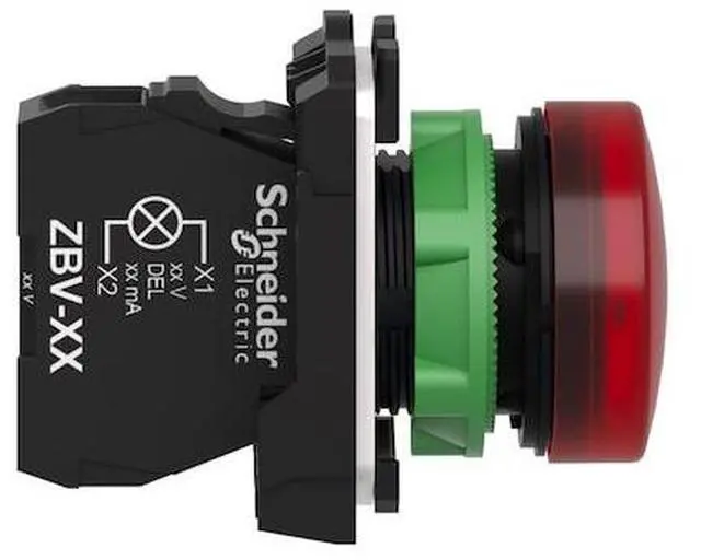 Alt view image 5 of 6 - SCHNEIDER ELECTRIC XB5AVG4 Pilot Light Complete,Red,LED