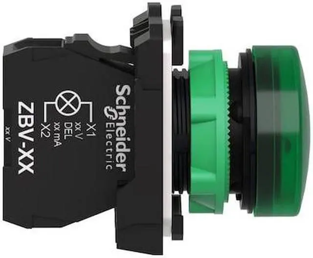 Alt view image 3 of 5 - Pilot Light, LED, Green, 22mm, 24VAC/DC