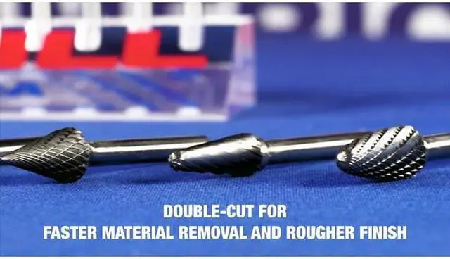 Alt view image 5 of 9 - Drill America DUL Series Solid Carbide Bur, Double Cut, SD5 Ball End, 1/4" Shank, 1/2" Head Diameter, 7/16" Cutting Length (Pack of 1)