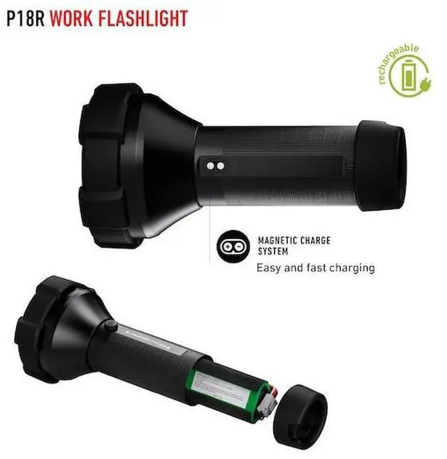 Alt view image 5 of 6 - ledlenser, p18r work rechargeable flashlight, led light for professional use, black