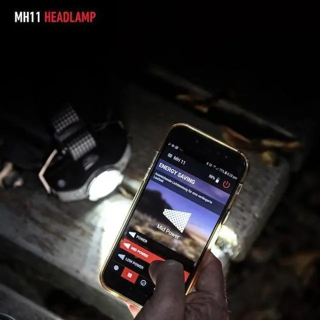 Alt view image 8 of 10 - LEDLENSER MH11 Rechargeable High Power LED Headlamp with Bluetooth, 1000 Lumens - Black