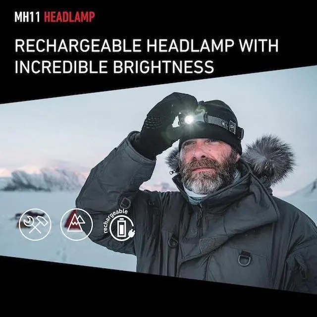 Alt view image 10 of 10 - LEDLENSER MH11 Rechargeable High Power LED Headlamp with Bluetooth, 1000 Lumens - Black