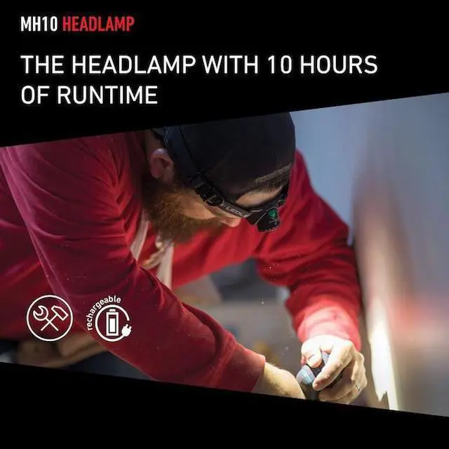 Alt view image 10 of 13 - LEDLENSER MH10 High Power LED Rechargeable Headlamp, 600 Lumens
