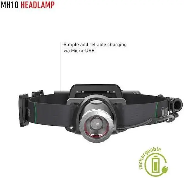 Alt view image 12 of 13 - LEDLENSER MH10 High Power LED Rechargeable Headlamp, 600 Lumens