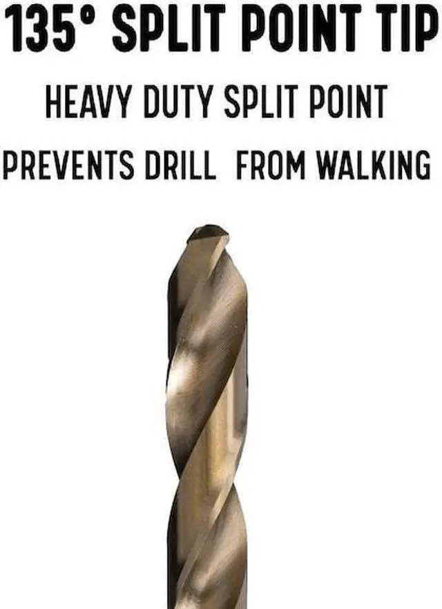 Alt view image 6 of 10 - Drill America D/A13J-CO-SET 13 Piece Cobalt Steel Jobber Length Drill Bit Set in Metal Case, Gold Oxide Finish, Round Shank, Spiral Flute, 135 Degrees Split Point (Pack of 1)