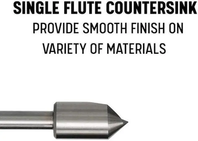 Alt view image 4 of 6 - Drill America DEWSFC Series High-Speed Steel Countersink, 1 Flute, 3/4" Shank Diameter, 2" Size, 90 Degrees Angle (Pack of 1)