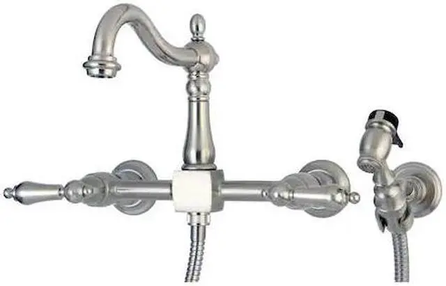Main image of HERITAGE KS1268ALBS KS1268ALBS 8" Centerset Wall Mount Kitchen Faucet with