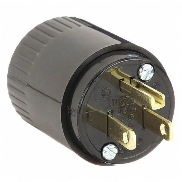 Alt view image 3 of 3 - BRYANT 5965B Straight Blade Plug, 5-15P, 15 A, 125V AC, 2 Pole, Screw