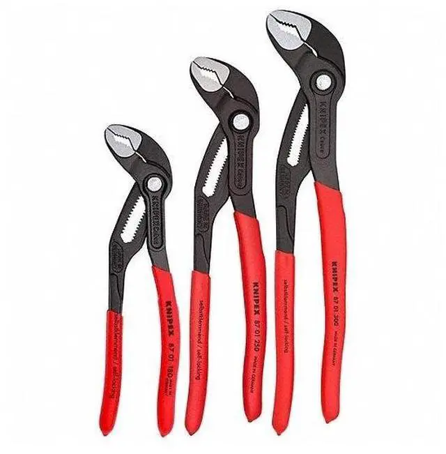 Main image of KNIPEX 00 20 06 US1 3-Piece Cobra Plastic Grip Water Pump Plier Set Dipped
