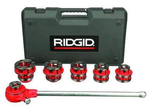 Main image of RIDGID 36475 1/2" to 2" Manual Ratchet NPT Pipe Threader Kit, 6 Die Heads,