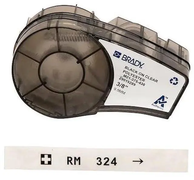 Alt view image 3 of 4 - BRADY M21-375-430 Label Tape Cartridge, Black/Clear, Labels/Roll: Continuous