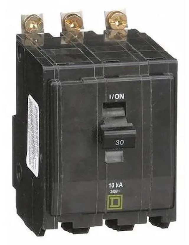 Alt view image 2 of 3 - SQUARE D QOB330 Miniature Circuit Breaker, QO Series, 30A, 3 Pole, 120/240V AC,