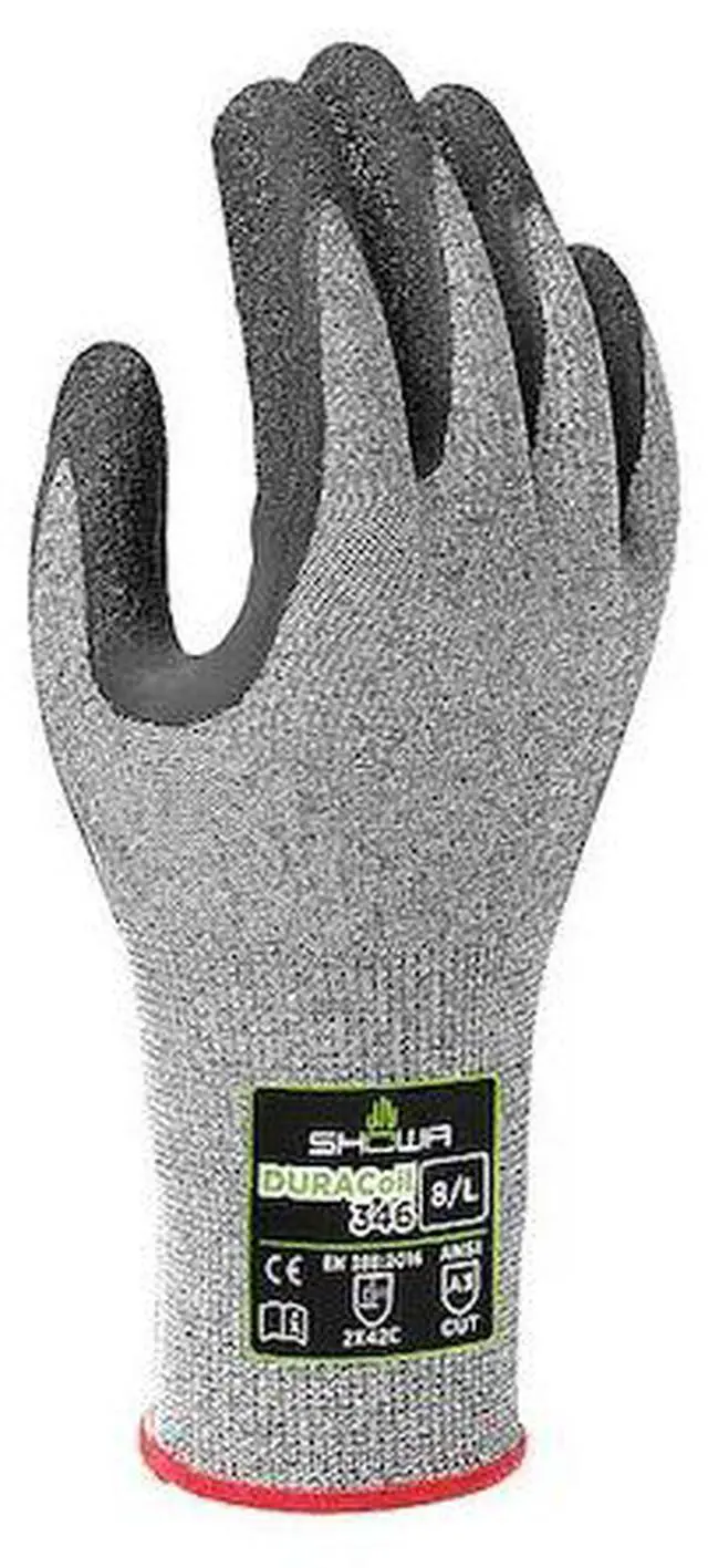 Main image of SHOWA 346XL-09 Cut Resistant Coated Gloves, Cut Level A3 ,Dipped ,Latex ,Rough