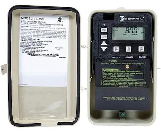 Main image of Intermatic Digital Timer,24 hr.,3 SPST,120/240V  PE153