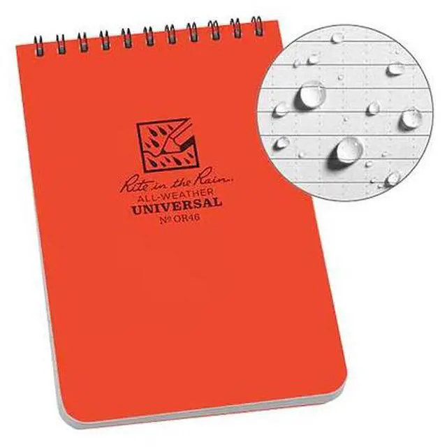 Alt view image 3 of 3 - Rite in the Rain RIR-OR46 Orange Size 4" x 6" RiteRain 4x6 OR Notebook