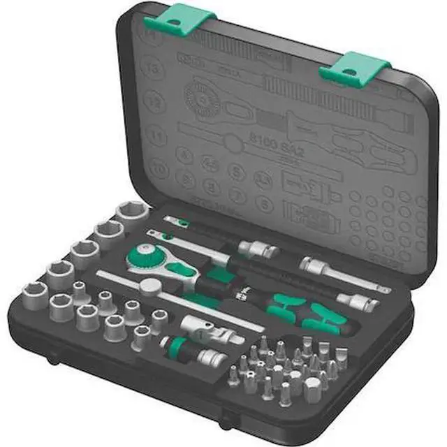 Alt view image 4 of 4 - WERA 05003533001 1/4 in Drive Ratchet Set, Metric, 42 pcs