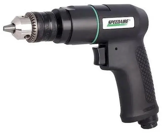 Main image of SPEEDAIRE 21AA69 Air Drill, Key, 3/8, 2600 RPM, 16 CFM