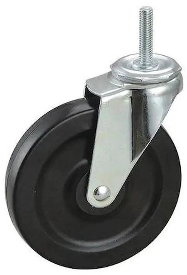 Main image of ZORO SELECT 32J789 Swivel Stem Caster, Rubber, 5 in., 125 lb., Stem Dia.: 3/8 in